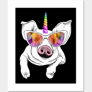 Pigicorn Pig And Unicorn Lover Posters and Art